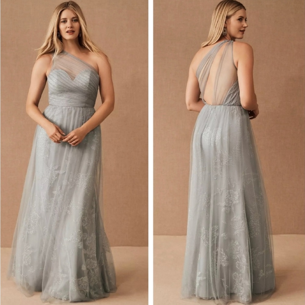 Bhldn Hailey Paige pewter gown size 0
